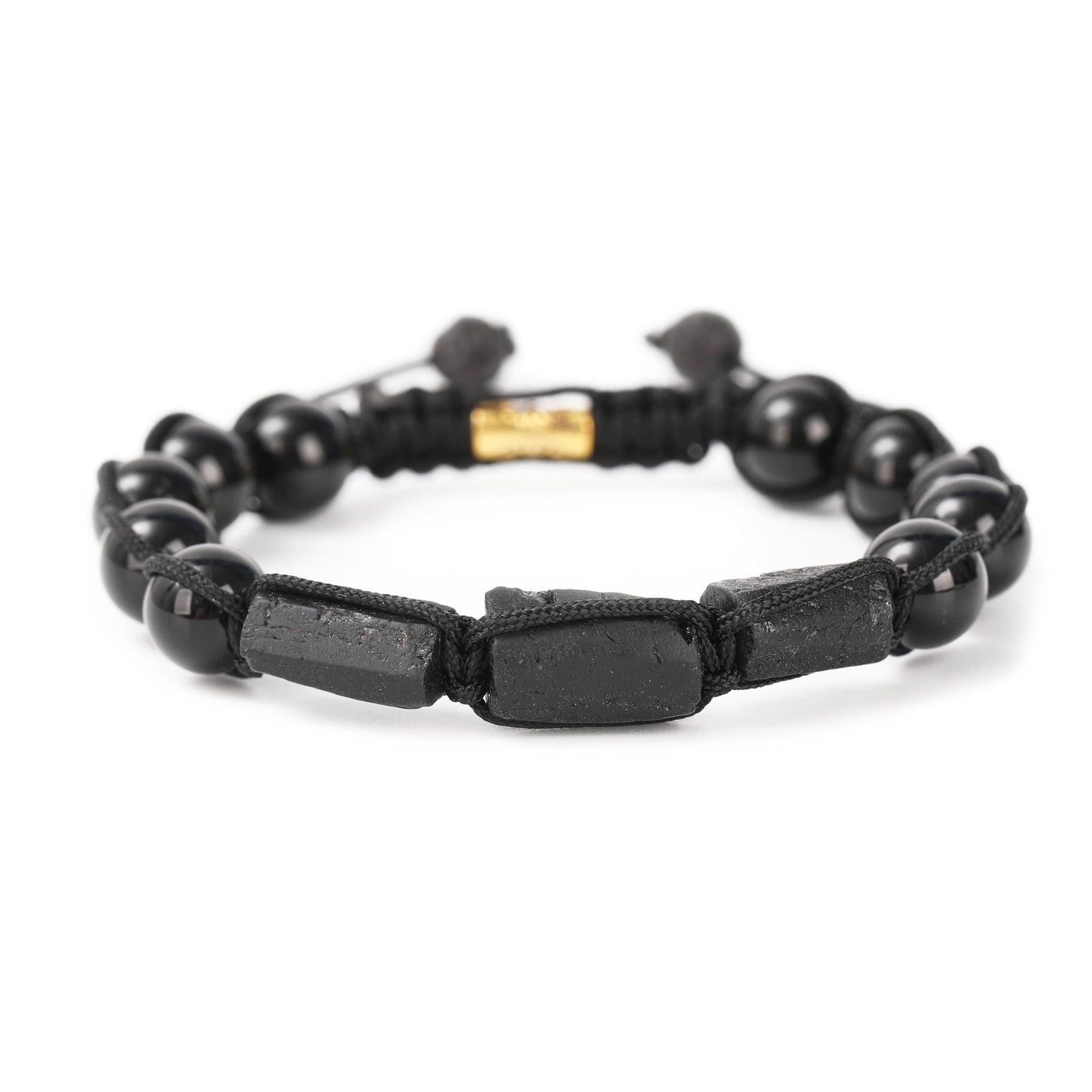 Men's Women's Black Tourmaline Black Onyx Adjustable Bead Bracelet, Natural Stone, Trend 2023 2024 Stylish, European, Classic Healing Protection Therapy