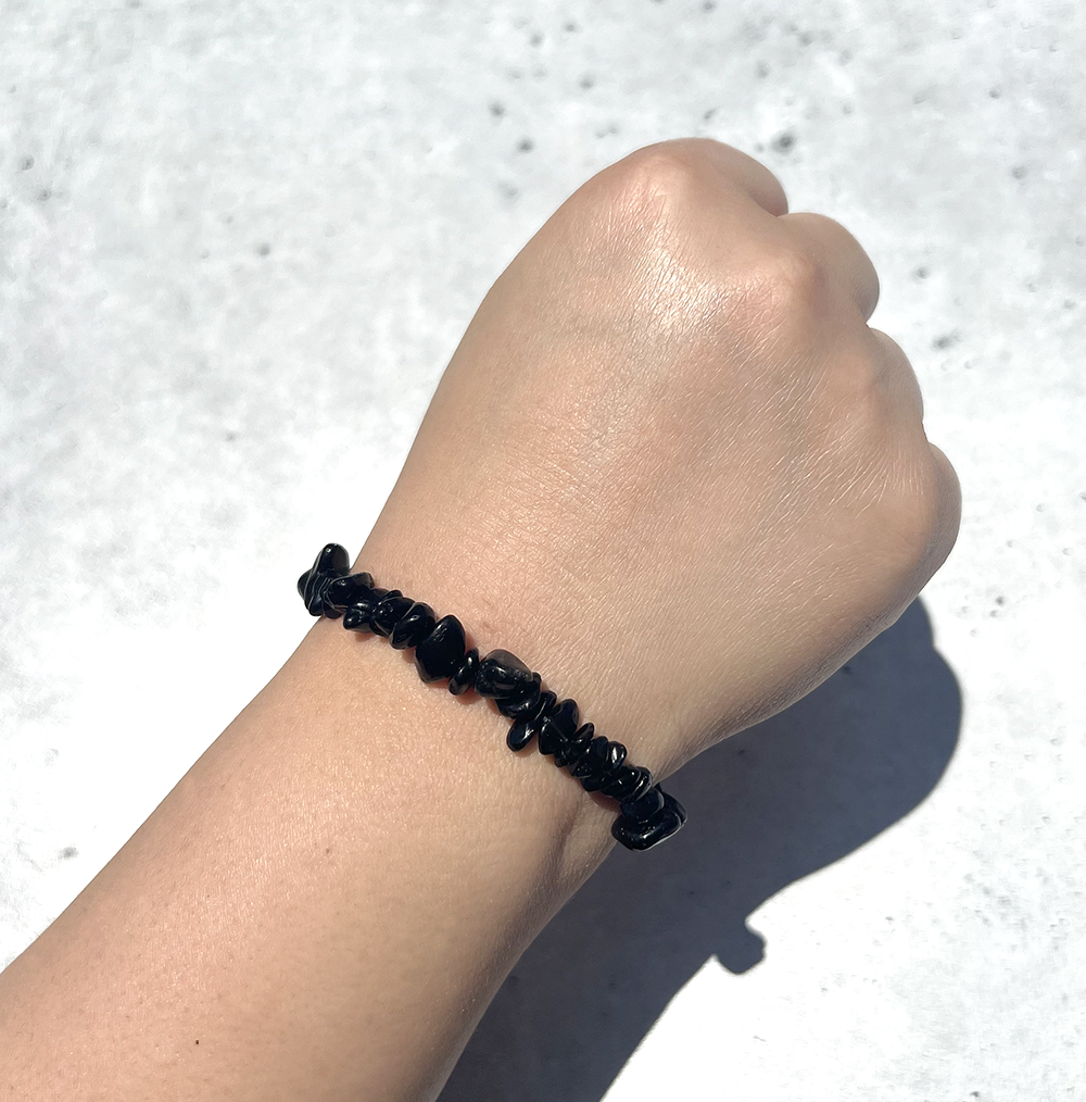 Black Tourmaline Handmade Natural Stone Bracelet Elastic Cord Shield Protection Cleansing Crystal Healing Stretchy Trendy Jewelry