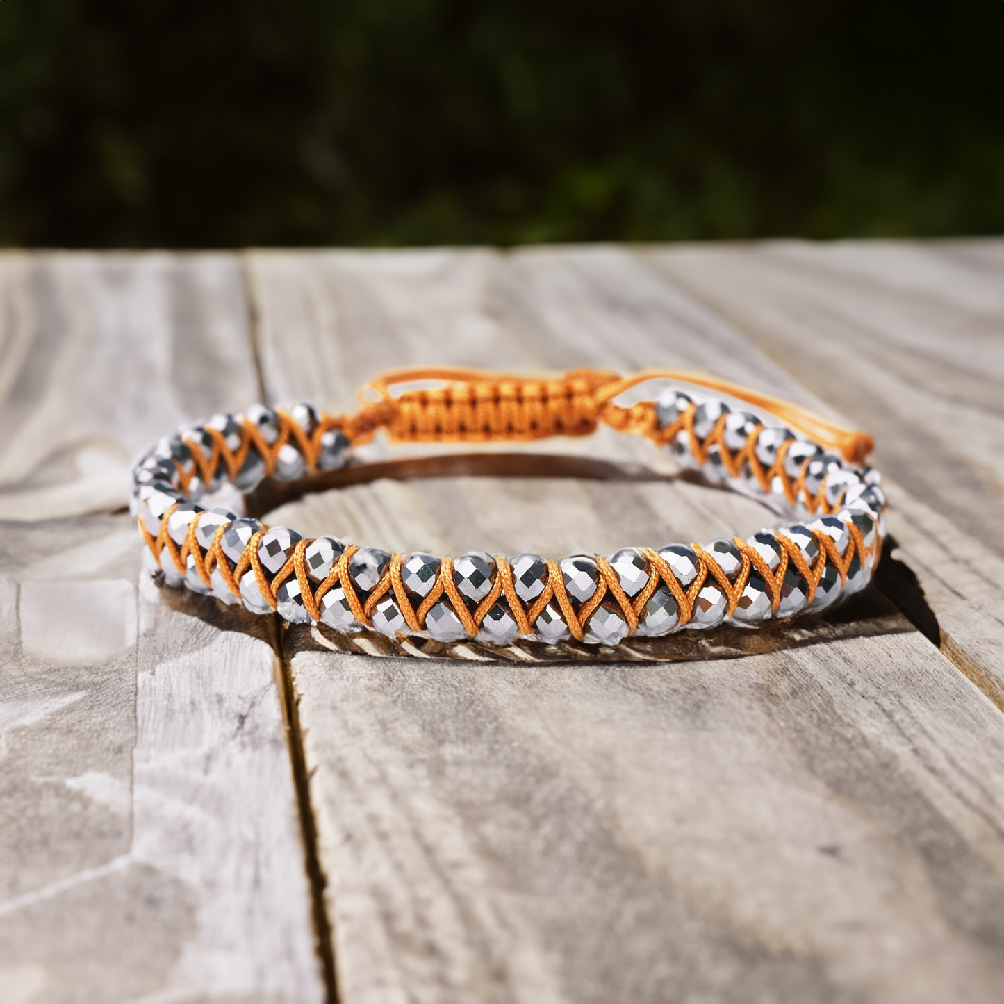 Hematite Boho Faceted Crystal Bead Woven Bracelet Adjustable High Quality Natural Stones Style Stunning Chakra Jewelry