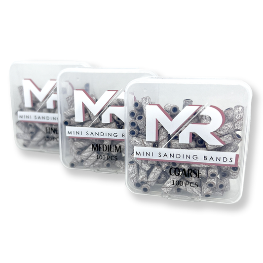 MR Mini Sanding Bands White High Quality Shaping Smoothing Nails Pro Bits Coarse Fine Medium