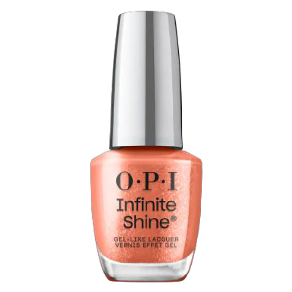 OPI Knee High Stock-Blings, Infinite Shine Nail Lacquer, What's Your Mani-tude Collection Fall 2025, Deep Coral Hue Sparkling Glitter Long-Lasting Polish