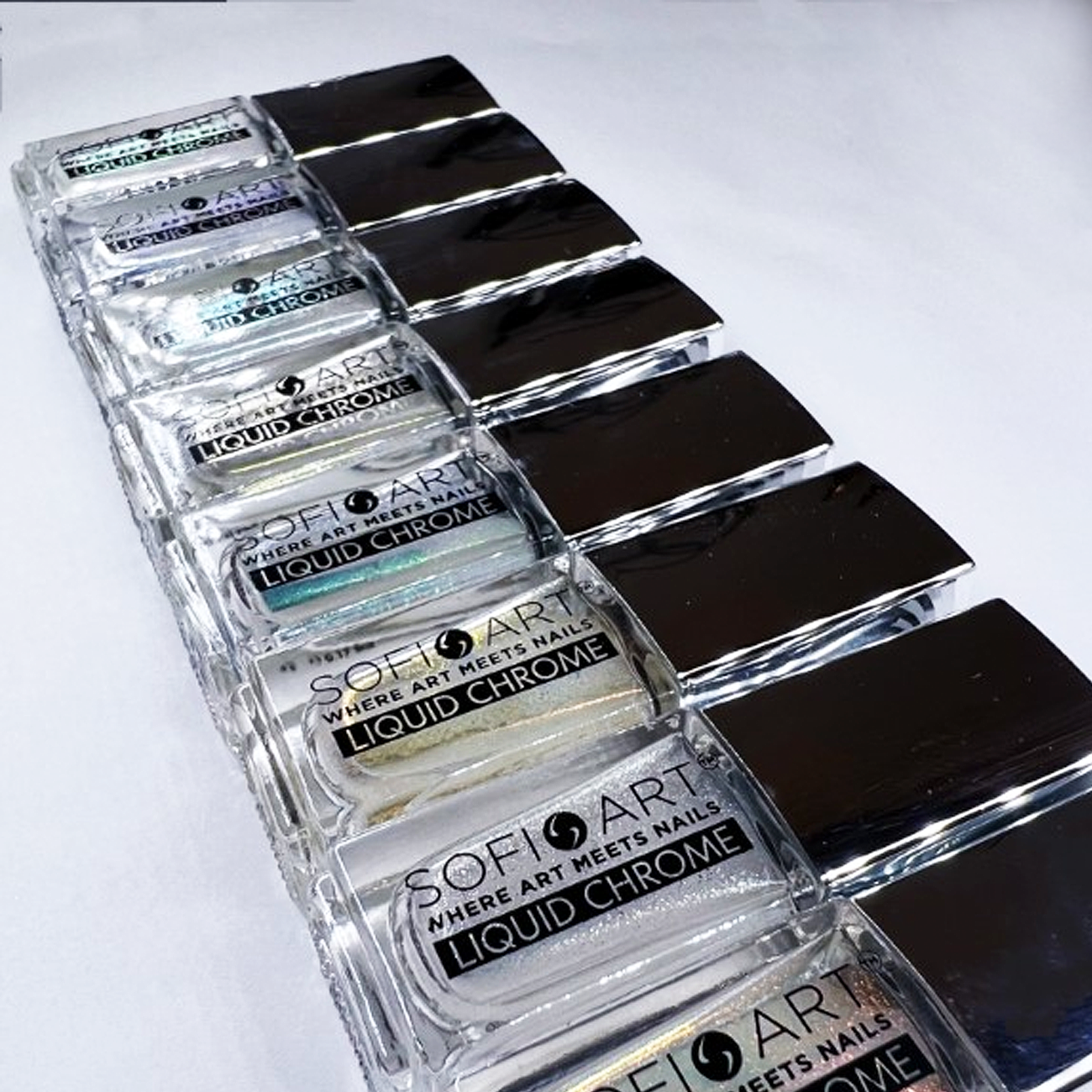 Sofi-Art Nail Liquid Chrome High Brilliance Stunning Powder Finish Manicure