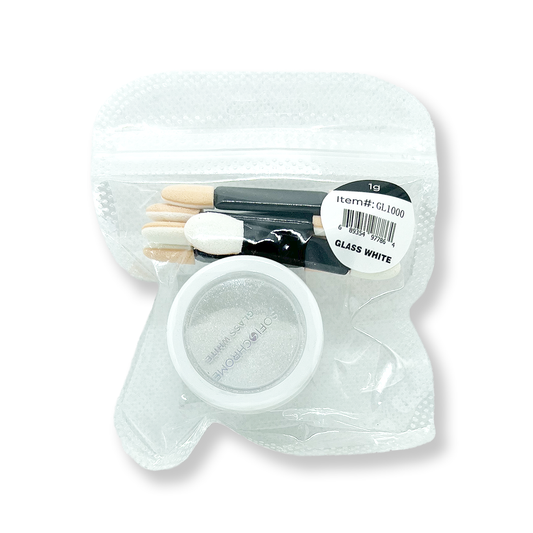 Sofi-Chrome High Brilliance Nail Powder Glass White - Elevate your classic mani with this simple yet stunning powder finish. Endless color opportunities! These shades will transform your mediocre mani to gorgeous insta worthy nails. Finely milled powder perfection.
