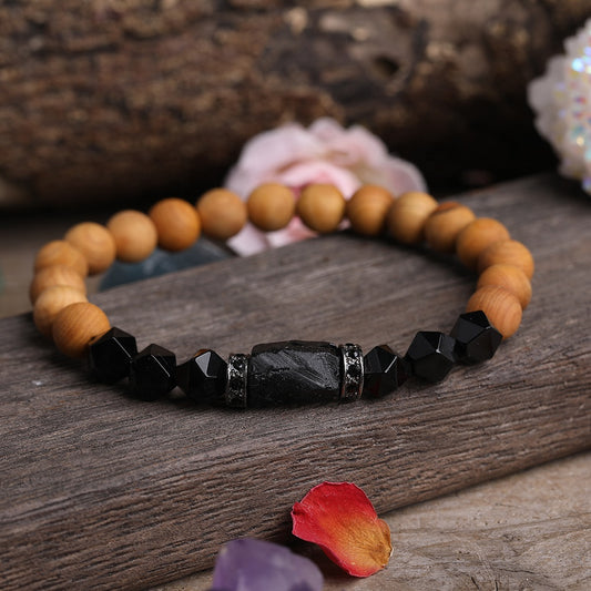 Handmade - Natural Stone - Black Tourmaline and Onyx Beaded Bracelets 8 mm - Each stone is hand selected to ensure a high quality piece of jewelry. Black Touramline helps create a shield of protection and to prevent negative energy from entering. It represents purification and the cleansing of the emotional body. Black Onyx crystals can be used used for grounding, protection and self control which shield us against negative energy.