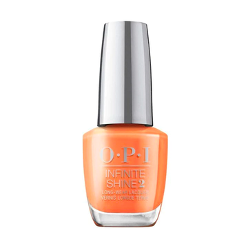 A tangerine orange cream shade. OPI Me, Myself and OPI Collection Spring 2023 Infinite Shine Long-Wear Nail Lacquer - Silicon Valley Girl #ISLS004