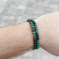 Green Malachite Natural Stone Double Beaded Bracelet