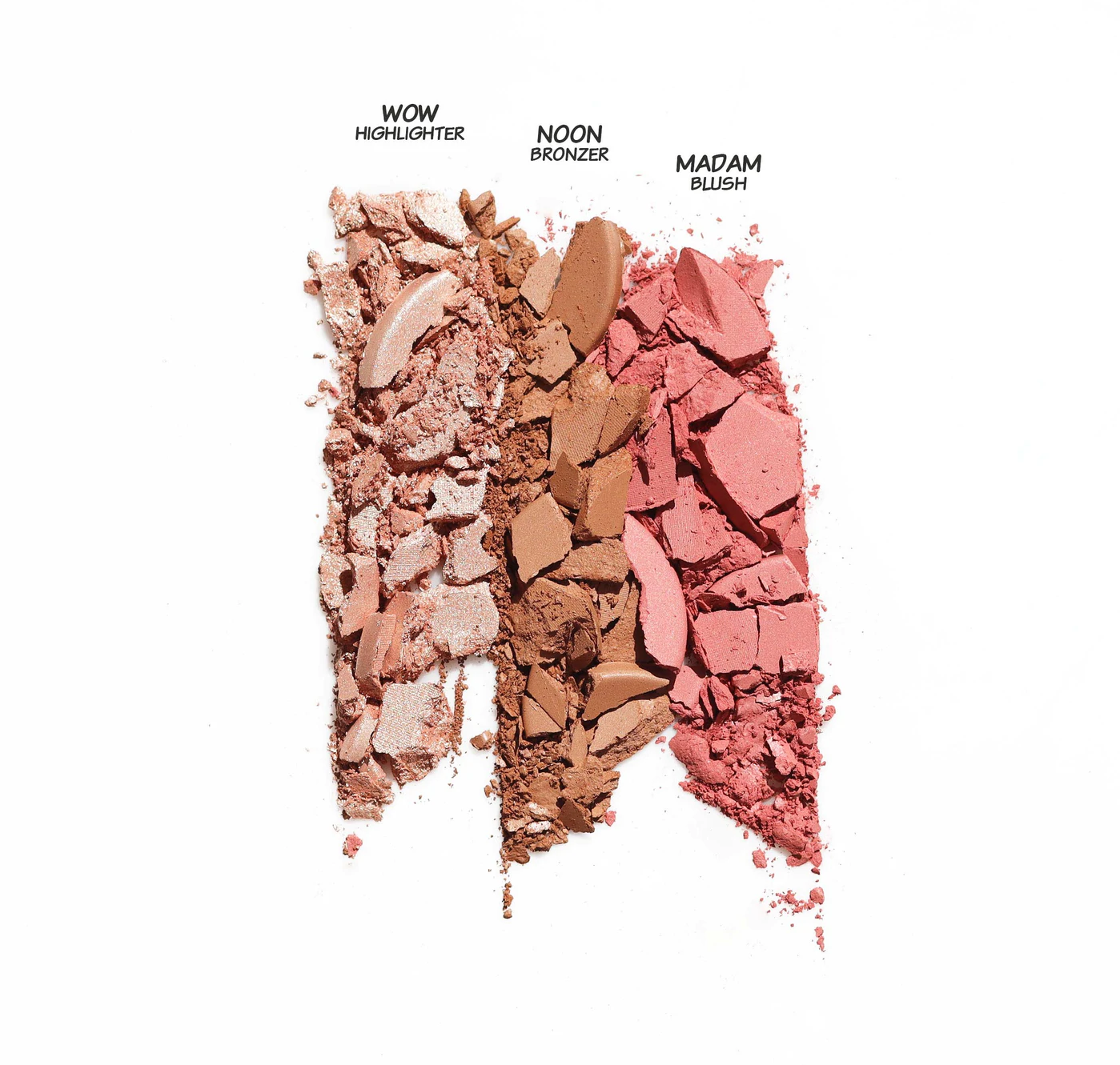 theBalm Cosmetics Double Crosser Face Palette Clean Beauty & Green Packaging Recyclable Packaging - Clean Ingredients - Nurturing and Natural all-in-one face palette features a champagne gold highlighter, a neutral matte bronzer, and a rosy-mauve blushblushes are shadows, shadows are contours oothing plant ingredients