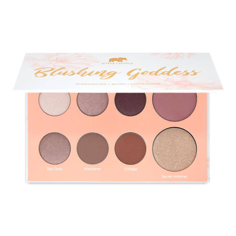 ella+mila blushing goddess clean make up. Eyeshadow + Blush + Highlighter. Vegan. Plant-Based. Animal Cruelty-Free. No Parabens, Phthalates, Talc & Gluten.