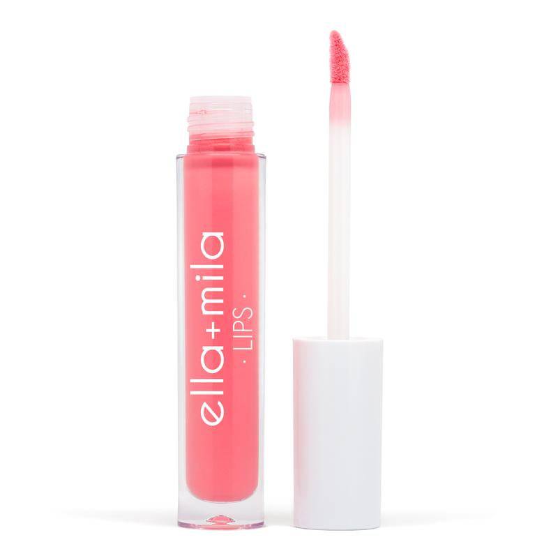 Soft pink. Glossy Finish. Plant-Based. Vegan. Animal Cruelty-Free. Vitamin E Enriched - Moisturizing. Ultra-Lightweight - Non-Stick Formula. ella+mila Liquid Lipstick - Stripped