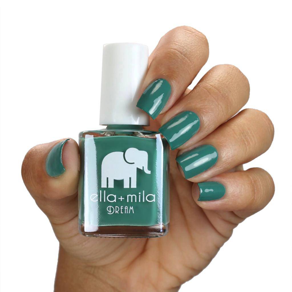 Viridian green. Vegan. Animal Cruelty-Free. Quick Dry. Chip Resistant. ella+mila Dream Collection Nail Polish - Daydreamer