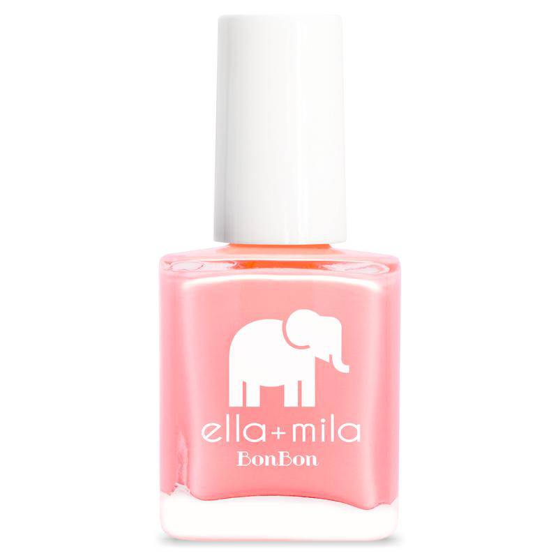 Bright peachy pink. Vegan. Animal Cruelty-Free. Quick Dry. Chip Resistant. ella+mila BonBon Collection Nail Polish - Sugar Rush