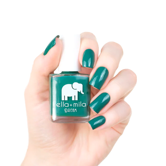 Viridian green. Vegan. Animal Cruelty-Free. Quick Dry. Chip Resistant. ella+mila Dream Collection Nail Polish - Daydreamer
