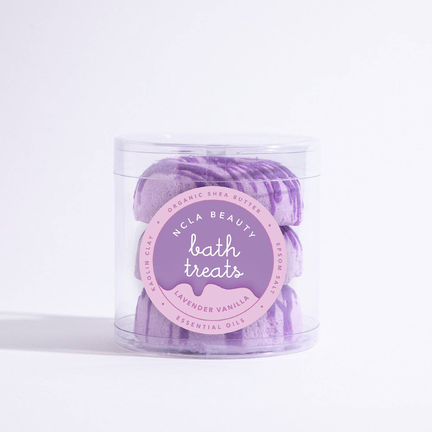 NCLA Beauty Bath Bomb Treat Set Lavender Vanilla Soft Nourishing Skin-Soothing Vegan 100% Natural Cruelty-Free Hydrating
