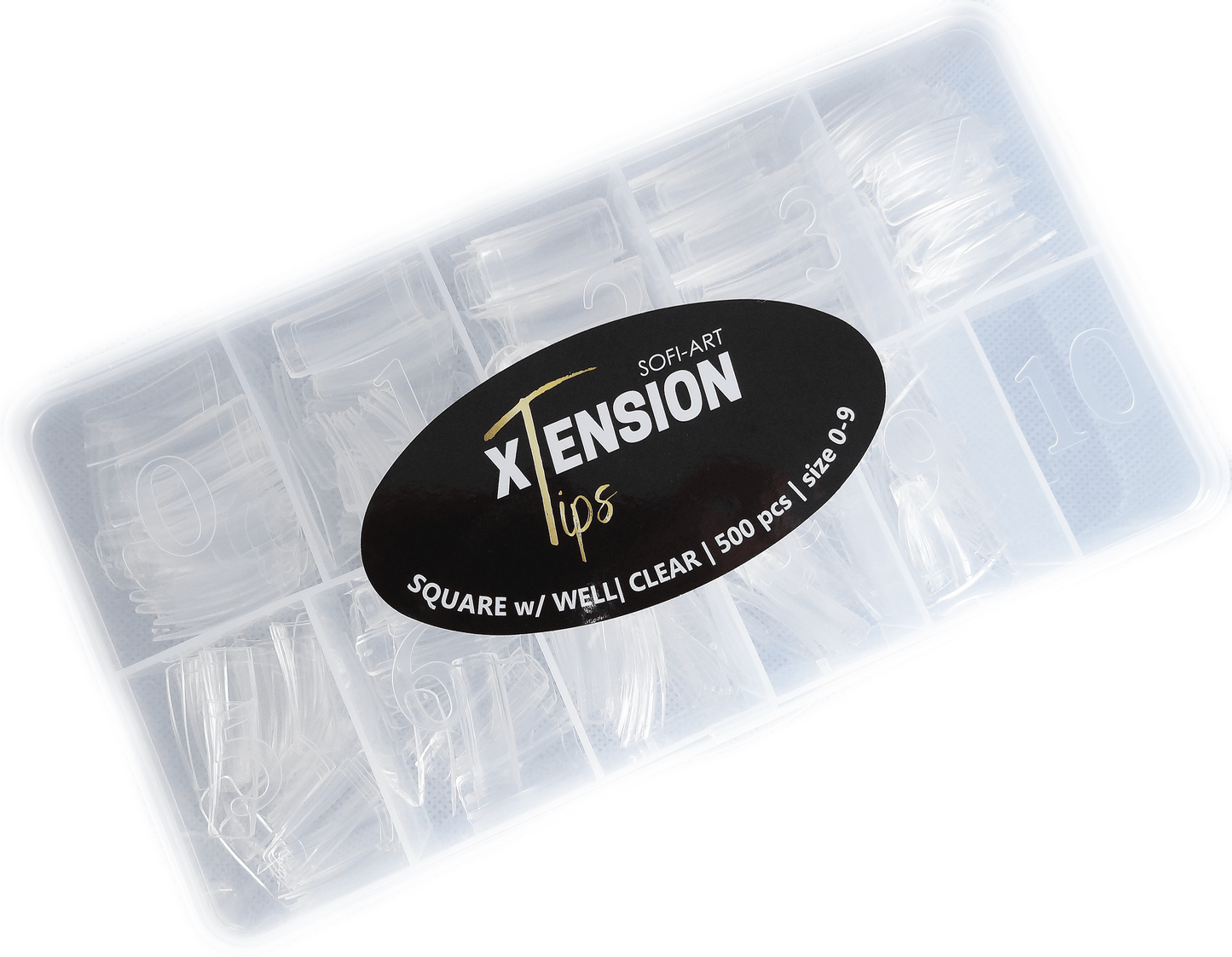 Sofi Art, Sofi Art Xtension Nail Tips Square w/ Well Clear, Nail Tips