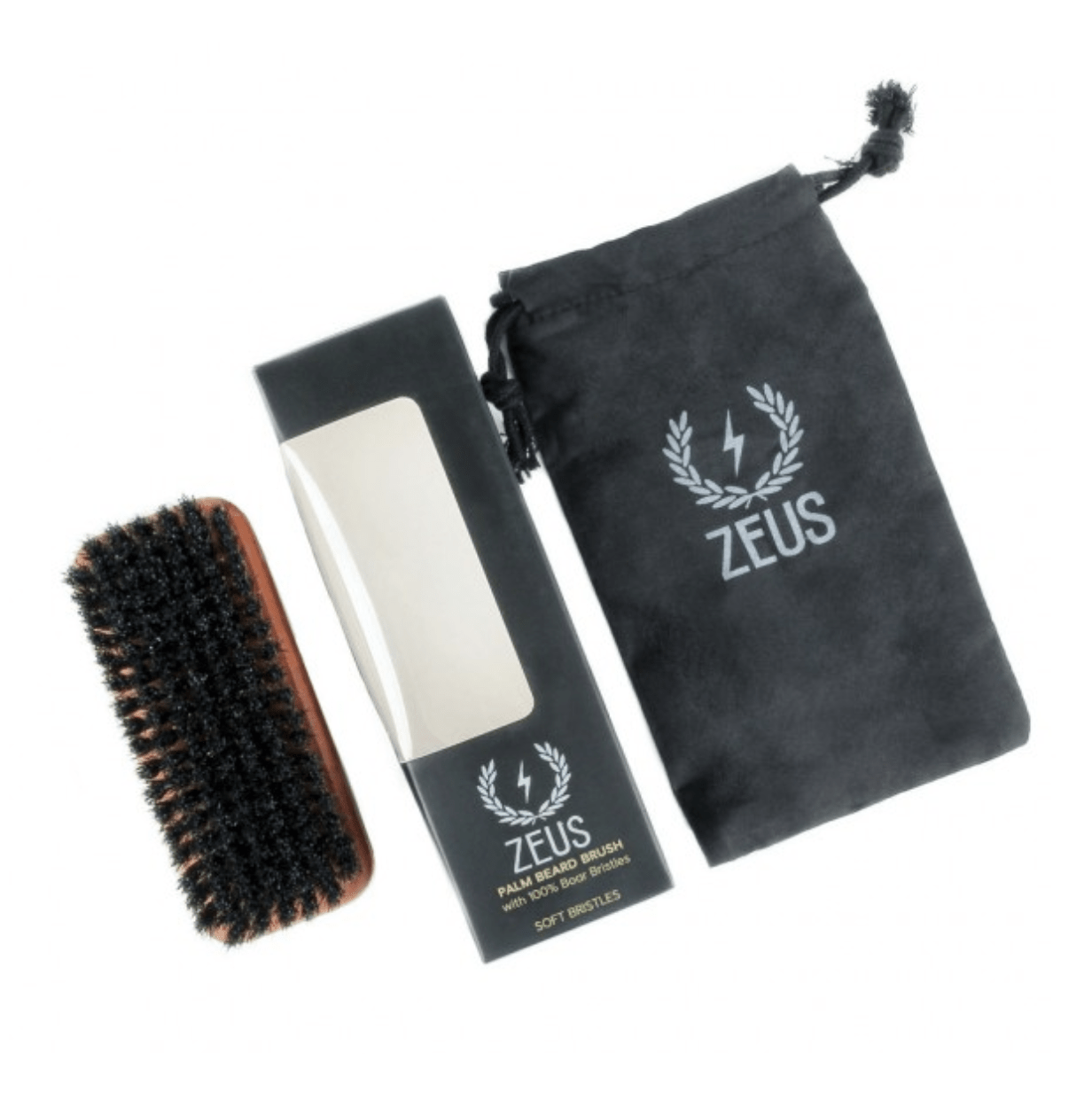 Zeus Beard, Zeus Beard Palm Beard Brush 100% Boar Bristles - Soft, Beard Brush