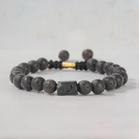 Black Tourmaline Bracelet - Handmade Natural Stone Black Tourmaline - Lava Rock Beads - Adjustable - Men's Women's Jewelry - Healing Therapy Protection