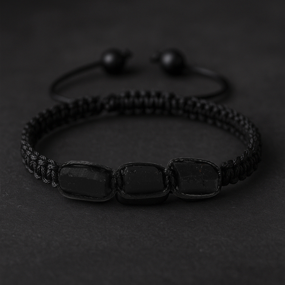 Black Tourmaline Bracelet Women's Men's Handmade Natural Stone Protection Grounding Courage Healing Stones Jewelry Gift Any Occasion