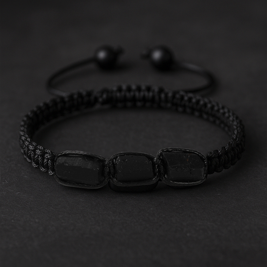 Black Tourmaline Bracelet Women's Men's Handmade Natural Stone Protection Grounding Courage Healing Stones Jewelry Gift Any Occasion
