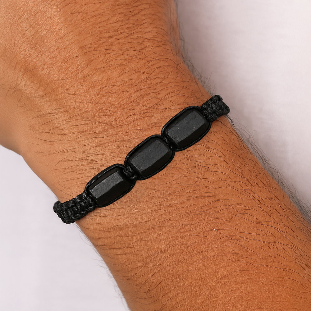 Black Tourmaline Bracelet Women's Men's Handmade Natural Stone Protection Grounding Courage Healing Stones Jewelry Gift Any Occasion