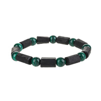 Black Tourmaline Bracelet, Handmade Natural Stone, Malachite Bead Protection Grounding Courage Healing Stones Jewelry Gift Any Occasion Men's Women's