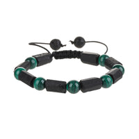 Black Tourmaline Bracelet, Handmade Natural Stone, Malachite Bead Protection Grounding Courage Healing Stones Jewelry Gift Any Occasion Men's Women's