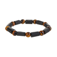 Black Tourmaline Bracelet, Handmade Natural Stone, Tiger Eye Protection Grounding Courage Healing Stones Jewelry Gift Any Occasion Men's Women's