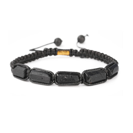 Men's Women's Black Tourmaline Bead Bracelet, Natural Stone, Trend 2023 2024 Stylish, European, Classic Healing Protection Therapy