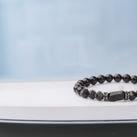 Black Tourmaline Bead Bracelet Handmade Natural Stone 2023 Black Onyx Stylish Healing