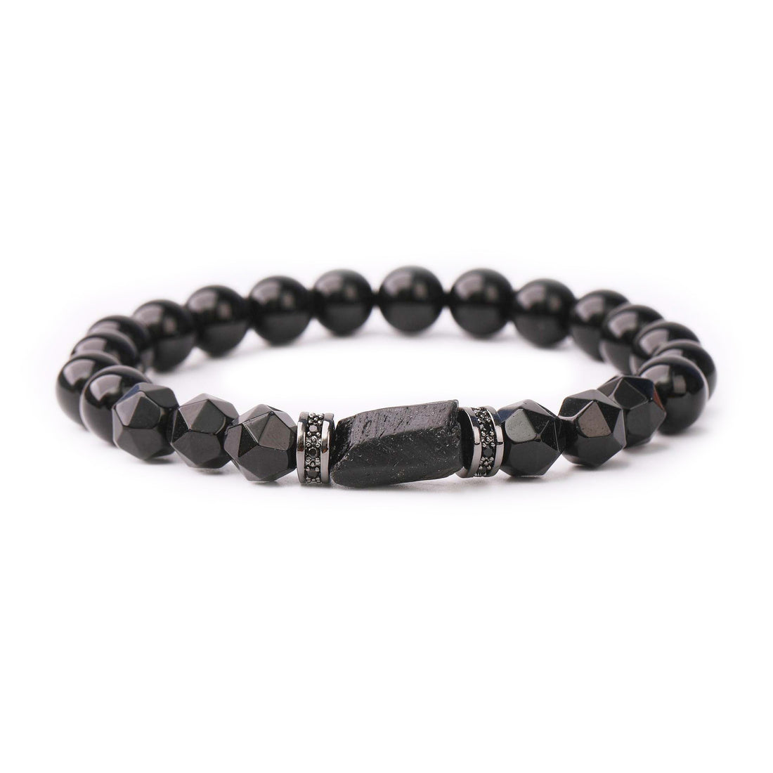 Black Tourmaline Bead Bracelet Handmade Natural Stone 2023 Black Onyx Stylish Healing Men's Women's Gifts
