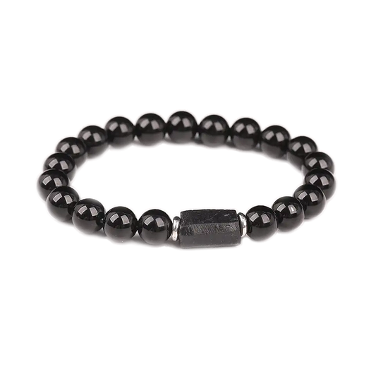 Handmade Black Tourmaline Bracelet, Black Agate Beads, Protection Bracelet, Men's and Women's Jewelry