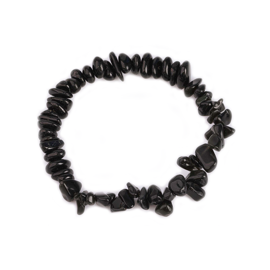 Black Tourmaline Handmade Natural Stone Bracelet Elastic Cord Shield Protection Cleansing Crystal Healing Stretchy Trendy Jewelry