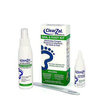 ClearZal Nail and Foot Kit - Antimicrobial Nail Solution and Antimicrobial Foot Sanitiser Eliminates Fungus Bacteria Infections Nail Feet