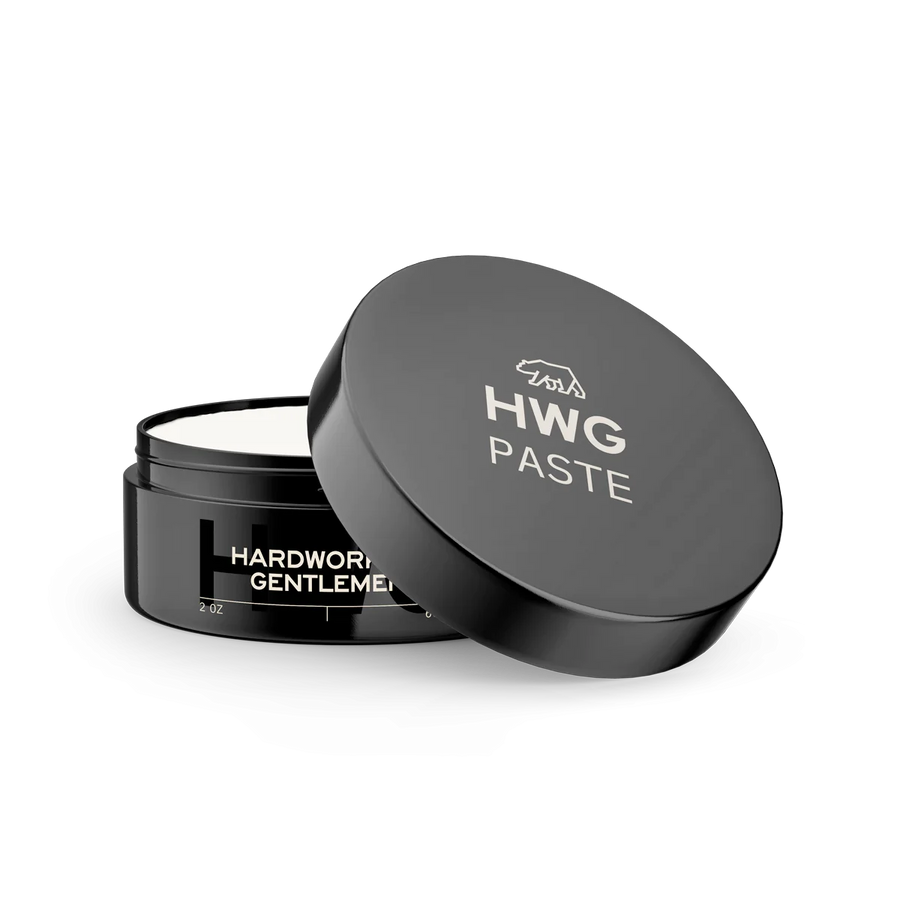 Hardworking Gentlemen Premium, Natural, Organic - All natural, light hold hair paste is good for loose styling and natural finish. Creamy texture goes in smooth and washes out with ease. Made with Vitamins, Antioxidants and Key Ingredients to make your hair and scalp healthier. Just enough of HWG's signature pinewood scent to keep you fresh