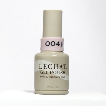 LeChat Jackie #LG004, Color and Top in One Coat, Soak-Off Gel Nail Polish, Pale Pink Nude Cream Finish, One Coat Coverage, High Gloss Shine