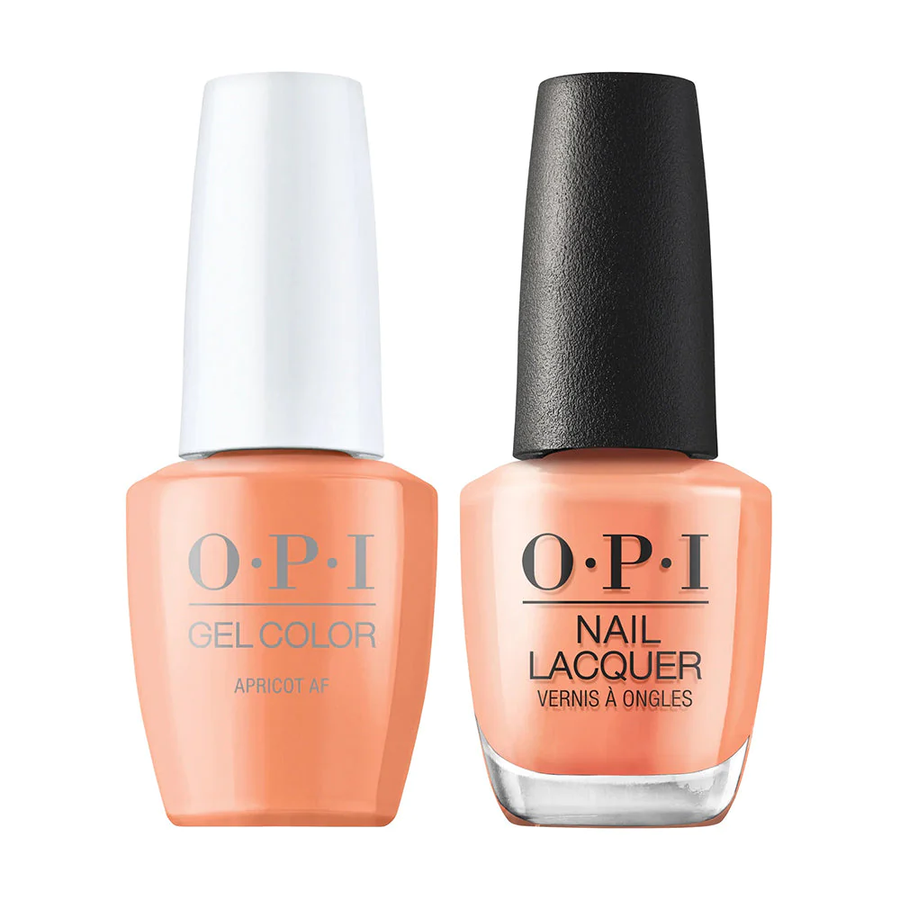 OPI GelColor Apricot AF, Soak-Off Gel Polish + Matching Nail Lacquer, OPI Your Way Collection, Spring 2024, Creamy Apricot, Professional, 0.5 fl oz