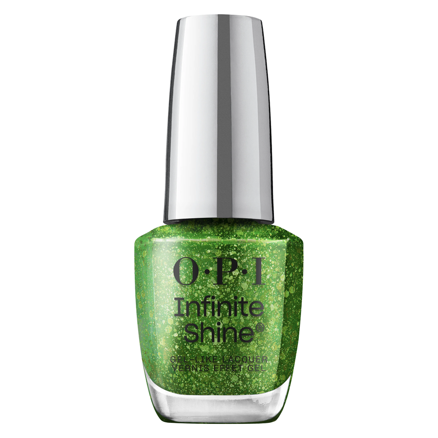 OPI CelebrATE THAT, Infinite Shine Nail Lacquer, Make 'Em Jelly Collection Summer 2025, Green Glitter Jelly Long-Lasting Polish