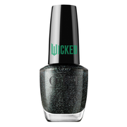 OPI Deflying Gravity, Wicked Collection Holiday 2024, Nail Lacquer, Black Polish with Blue Silver Shimmer