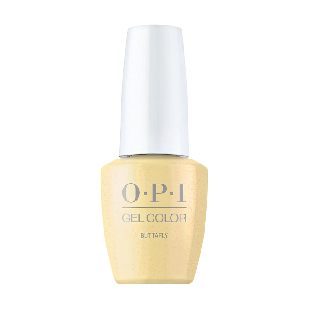 OPI GelColor Buttafly, Soak-Off Gel Polish, OPI Your Way Collection, Spring 2024, Soft Yellow Shimmer, Professional, 0.5 fl oz