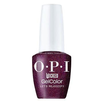 OPI Let's Rejoicify, Wicked Collection Holiday 2024, GelColor Soak-Off Gel Polish Intelli-Gel Technology, Purple Polish with Red Gold Shimmer