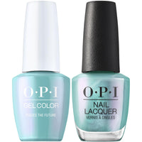 OPI GelColor + Matching Nail Lacquer Pisces The Future GCH017 Light Blue Pearl Gel Nail Polish Big Zodiac Energy Collection Fall 2023