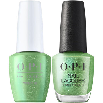 OPI GelColor + Matching Nail Lacquer Taurus-T Me GCH015 Mint Green Shimmer Gel Nail Polish Big Zodiac Energy Collection Fall 2023