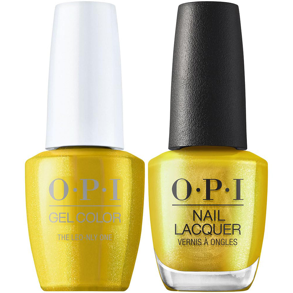 OPI GelColor + Matching Nail Lacquer The Leo-nly One GCH023 Gold Pearl Gel Nail Polish Big Zodiac Energy Collection Fall 2023