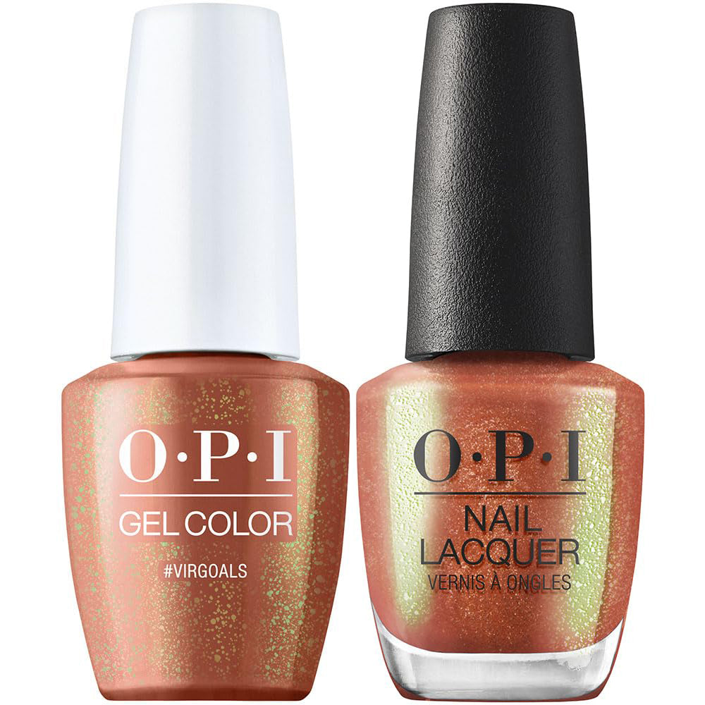 OPI GelColor + Matching Nail Lacquer #Virgoals GCH014 Bronze Pearl Gel Nail Polish Big Zodiac Energy Collection Fall 2023