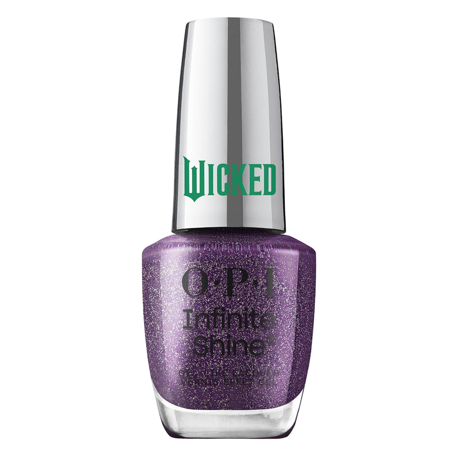 OPI Head Shizstress, Infinite Shine Nail Lacquer, Wicked Collection Holiday 2024, Purple Long-Lasting Polish with Gold Shimmer