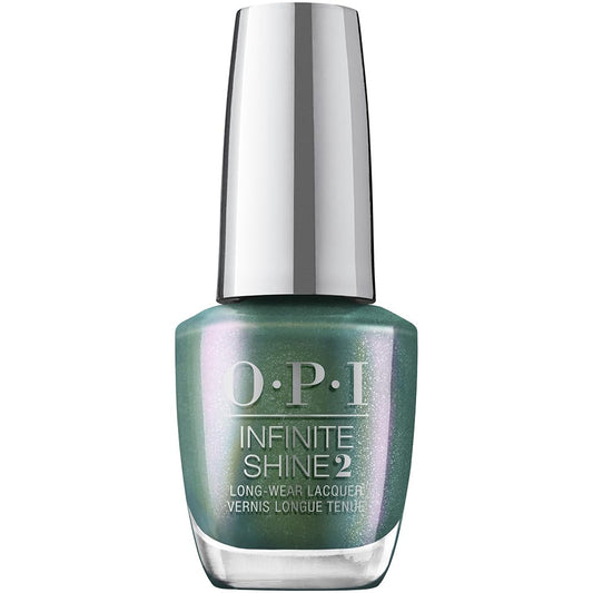 OPI Infinite Shine Nail Lacquer Feelin' Capricorn-y ISLH016 Sage Green Shimmer Big Zodiac Energy Collection Fall 2023