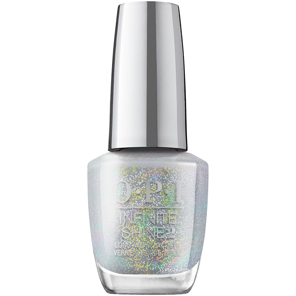 OPI Infinite Shine Nail Lacquer I Cancer-tainly Shine ISLH018 Silver Holographic Big Zodiac Energy Collection Fall 2023