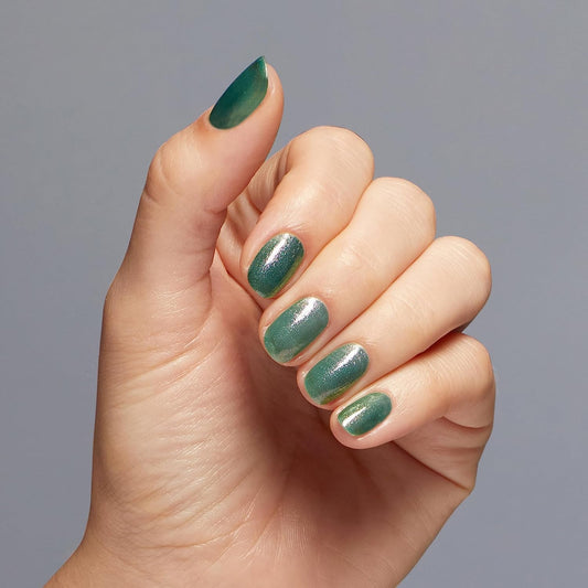 OPI Infinite Shine Nail Lacquer Feelin' Capricorn-y ISLH016 Sage Green Shimmer Big Zodiac Energy Collection Fall 2023