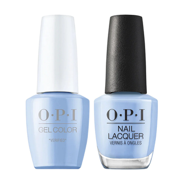 OPI GelColor Verified, Soak-Off Gel Polish + Matching Nail Lacquer, OPI Your Way Collection, Spring 2024, Bright Blue Creme, Professional, 0.5 fl oz