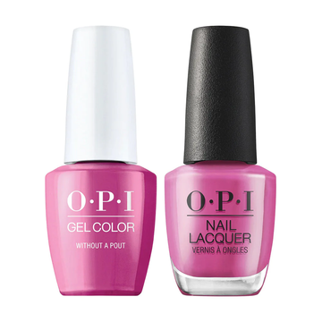 OPI GelColor Without A Pout, Soak-Off Gel Polish + Matching Nail Lacquer, OPI Your Way Collection, Spring 2024, Hot Pink, Professional, 0.5 fl oz