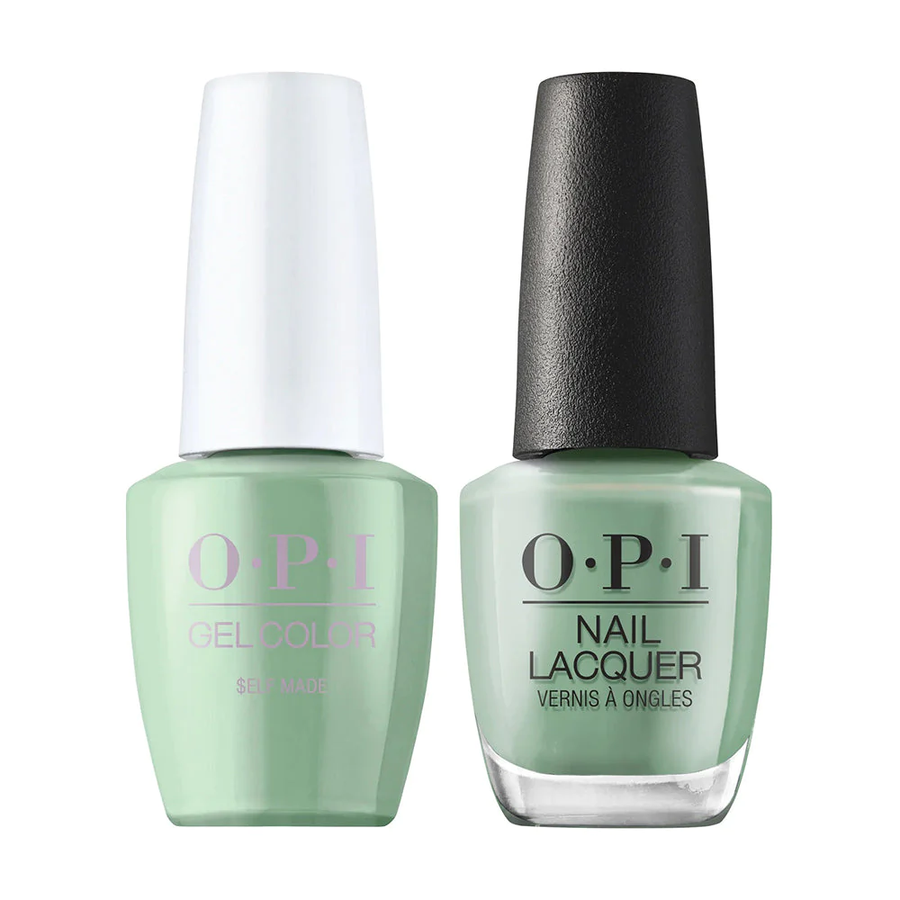 OPI GelColor $elf Made, Soak-Off Gel Polish + Matching Nail Lacquer, OPI Your Way Collection, Spring 2024, Stunning Green Creme, Professional, 0.5 fl oz